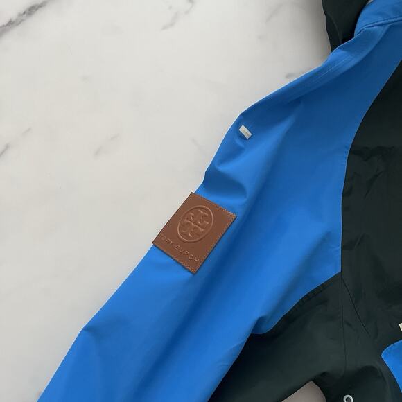 Tory Burch Sport All-Weather Jacket Color block blue green M Sporty Rich Outdoor - Picture 9 of 16